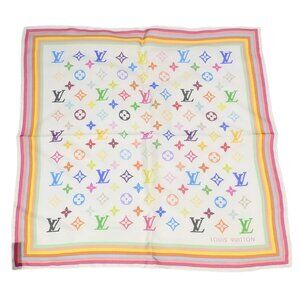 Louis Vuitton White Multicolor Scarf Handkerchief